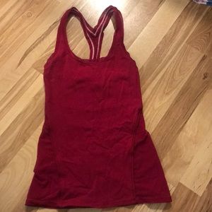 Pink lululemon top with mesh back